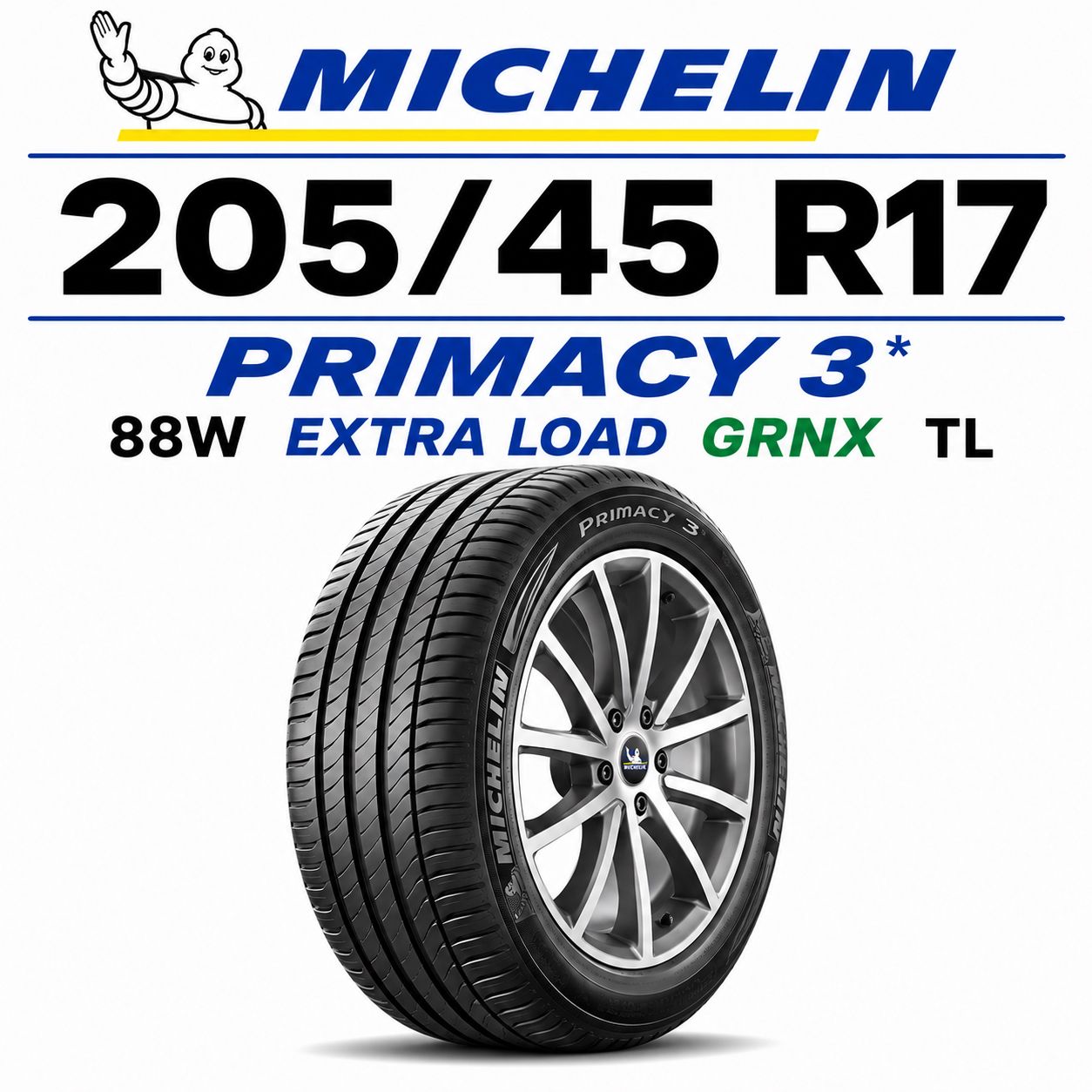 Neumático Michelin PRIMACY 3* GRNX 205/45R17